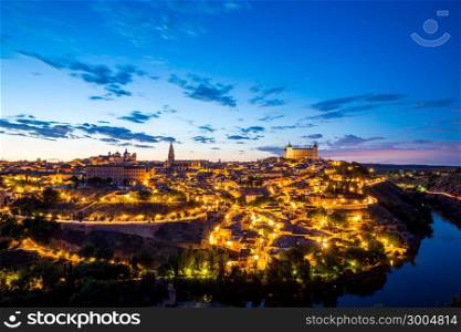 Toledo Cityscape at dusk Madrid Spain