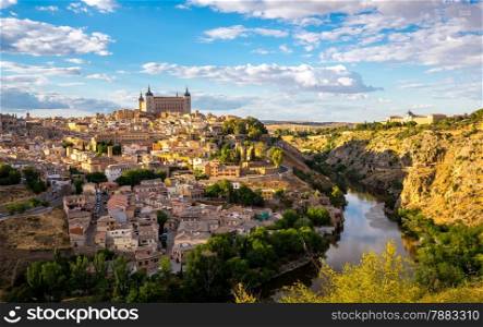 Toledo Cityscape sunset from view point Spain
