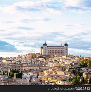 Toledo Cityscape with Alcazar in Madrid Spain
