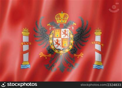 Toledo province flag, Spain waving banner collection. 3D illustration. Toledo province flag, Spain