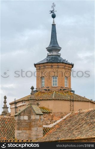 Toledo. Tile roofs.. Traditional tiled roofs on old houses in Toledo. Spain. Castilla la Mancha.