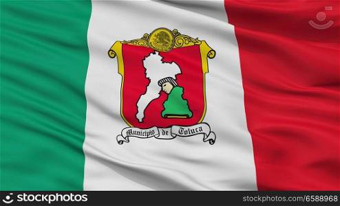 Toluca City Flag, Country Mexico, Closeup View. Toluca City Flag, Mexico, Closeup View