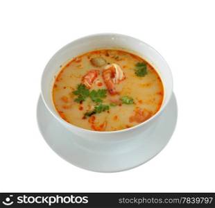 Tom Yum Goong is favorite Thai Food , spicy soup with seafood