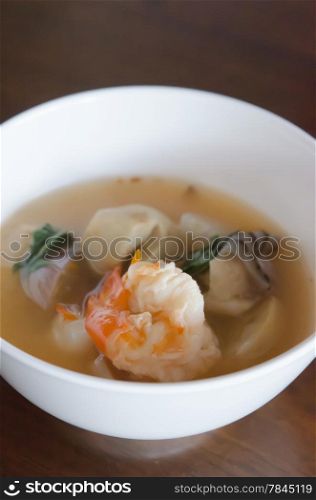 Tom Yum Goong - Thai hot and spicy soup seafood with shrimp