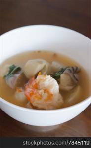 Tom Yum Goong - Thai hot and spicy soup seafood with shrimp