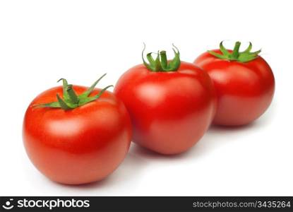 Tomates on white background