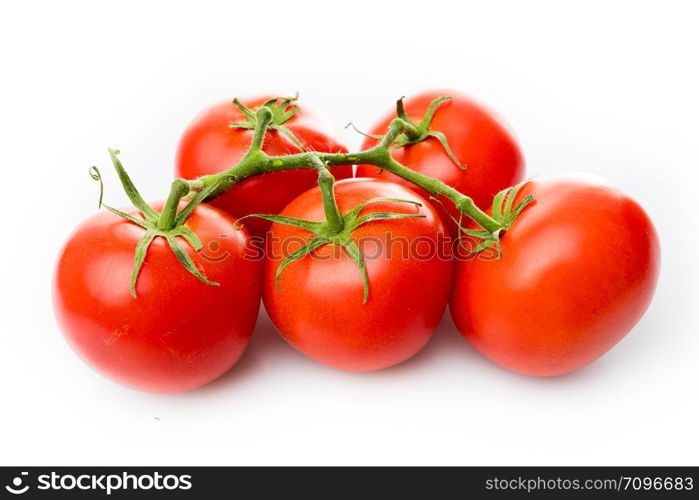 Tomato branch. Tomatoes isolated on white