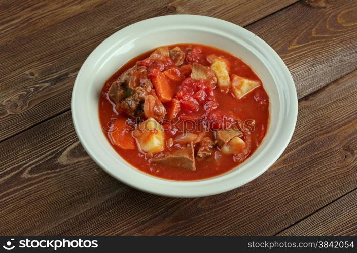 Tomato bredie - South African stew, nclude cinnamon, cardamom, ginger and cloves as well as chilli