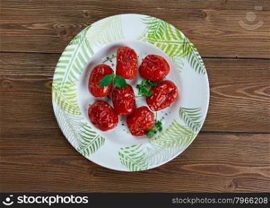 Tomato compote - side dish roasted or cooked tomatoes.American cuisine