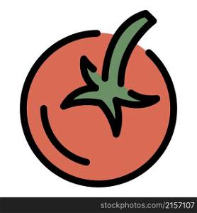 Tomato icon. Outline tomato vector icon color flat isolated. Tomato icon color outline vector
