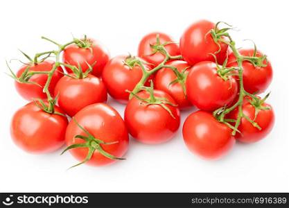 tomato isolated on white background. Bunch of fresh tomatoes