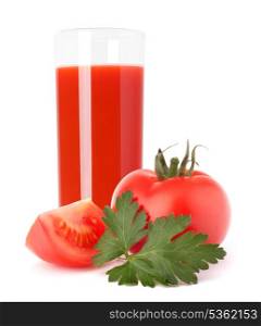 Tomato juice glass isolated on white background