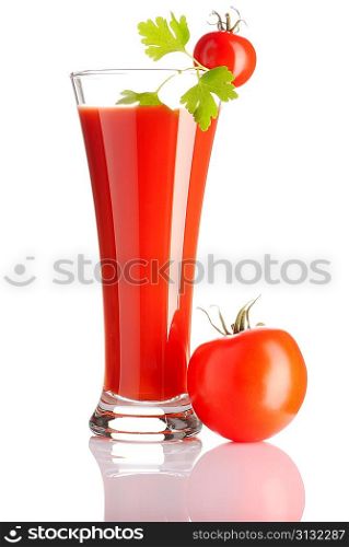 Tomato juice isolated on white
