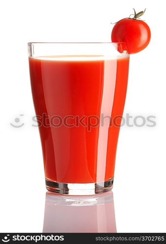 Tomato juice isolated on white