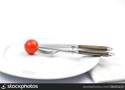 Tomato on plate