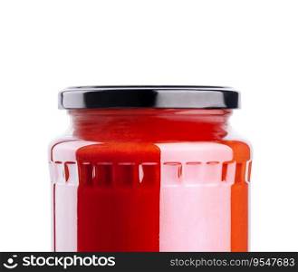Tomato paste jar isolated on white
