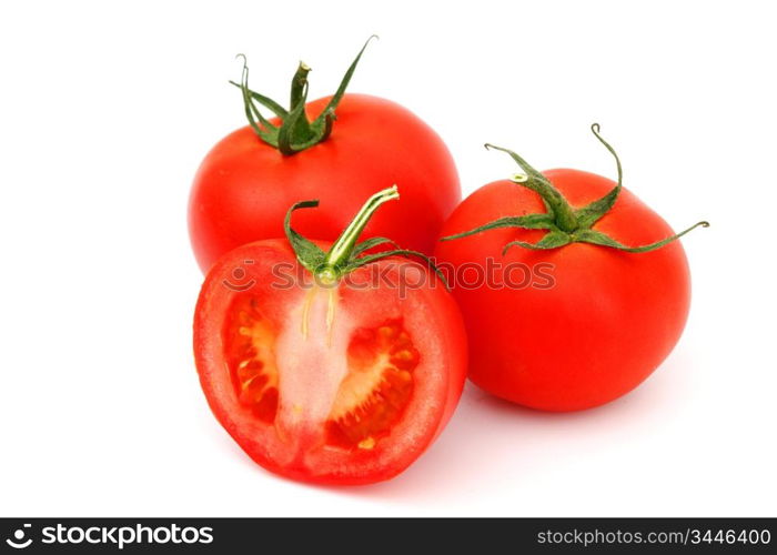 tomato pile slice isolated on white