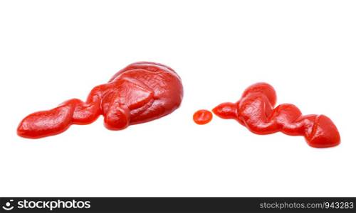 Tomato sauce on white background