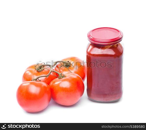 Tomato souce isolated on white. Concept of cooking