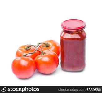 Tomato souce isolated on white. Concept of cooking
