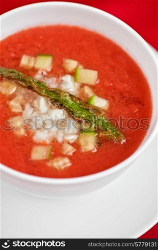 tomato soup gazpacho with vegetable. gazpacho