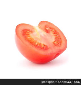 Tomato vegetable half isolated on white background cutout