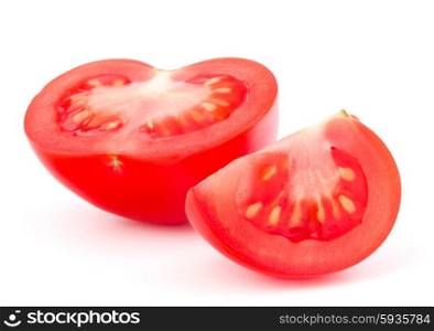 Tomato vegetable slices isolated on white background cutout