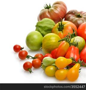 Tomatoes Assortment On White Background