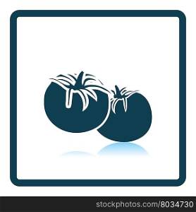 Tomatoes icon. Shadow reflection design.