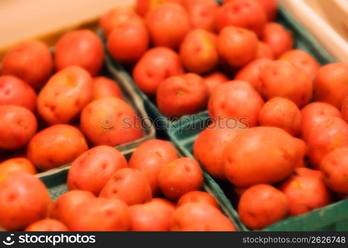 Tomatoes in boxes, close-up