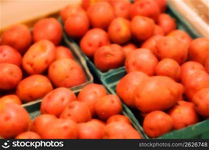 Tomatoes in boxes, close-up