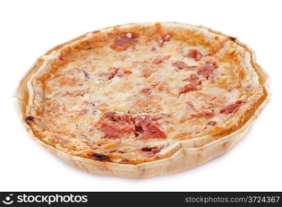 tomatoes tart in front of white background