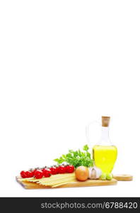 tomatoes with green leaves isolated on white background