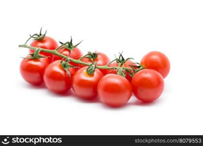 tomatoes with green leaves isolated on white background&#xA;&#xA;