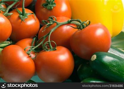 Tomatoes With Zucchini And A Yellow Bell Pepper