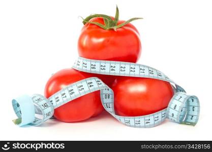 tomatoes wrapped with measuring tape to signify weight loss