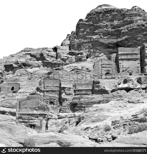 tomb in the antique site of petra in jordan the beautiful wonder of the world