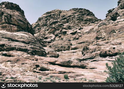 tomb in the antique site of petra in jordan the beautiful wonder of the world