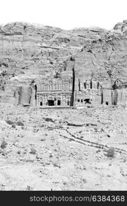 tomb in the antique site of petra in jordan the beautiful wonder of the world