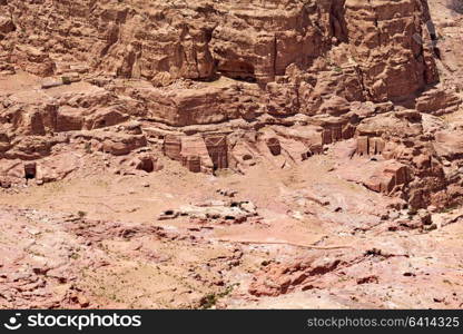 tomb in the antique site of petra in jordan the beautiful wonder of the world