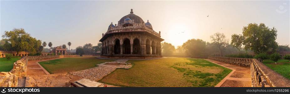 Tomb of Isa Khan in the Humayun&rsquo;s Tomb complex, New Dehli, India, panorama.. Tomb of Isa Khan in the Humayun&rsquo;s Tomb complex, New Dehli, India, panorama