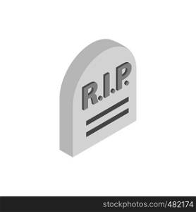 Tombstone with RIP isometric 3d icon on a white background. Tombstone with RIP isometric 3d icon