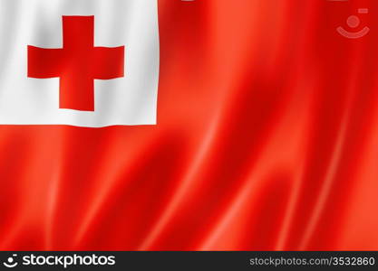 Tonga flag, three dimensional render, satin texture. Tonga flag