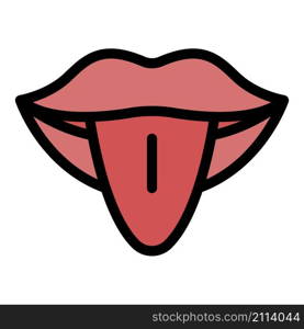 Tongue therapy icon. Outline tongue therapy vector icon color flat isolated. Tongue therapy icon color outline vector