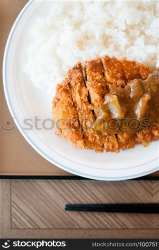 Tonkatsu, Pork cutlet, Katsu kere rice. Japanese famous dish.