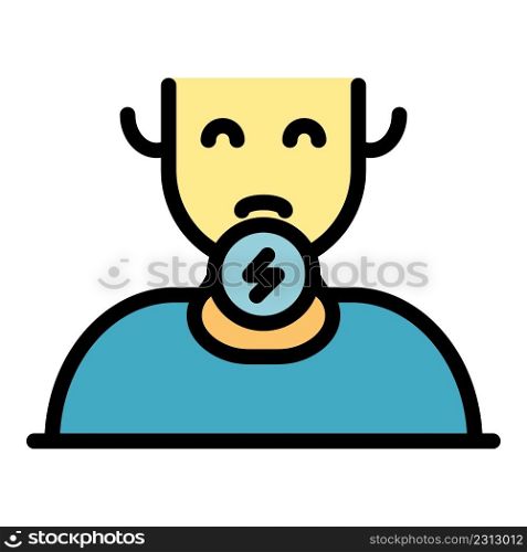Tonsillitis disease icon. Outline tonsillitis disease vector icon color flat isolated. Tonsillitis disease icon color outline vector