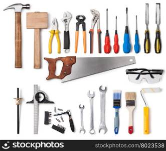 Tools collection. Tools collection isolated on white background