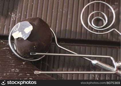 Tools for making chocolates. Chocolate bar. Bulgaria