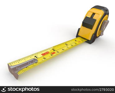 Tools. Measure tape on white background. 3d