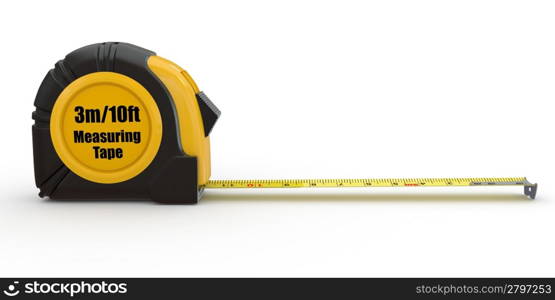 Tools. Measure tape on white background. 3d